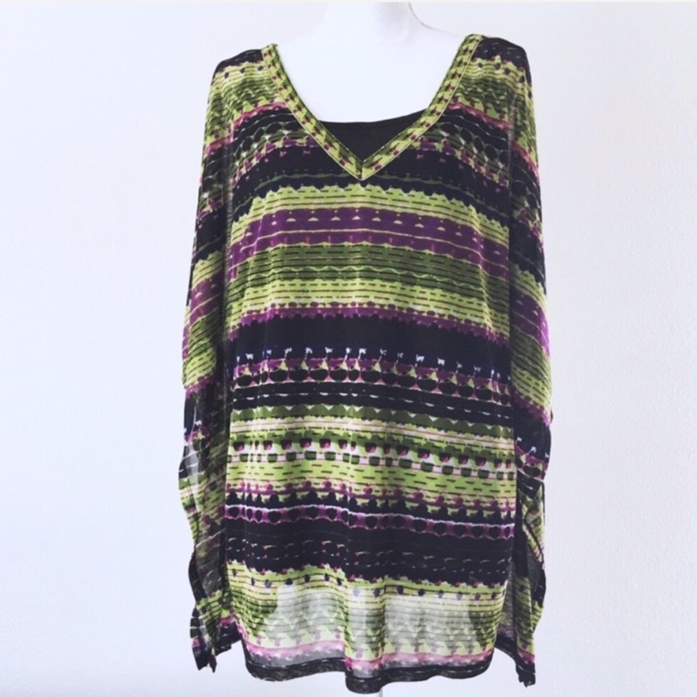 Lane Bryant sheer bat wing kimono top two piece